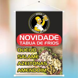 Banner 60x90 Lona 440g 60x90 4x0  Madeira e cordinha 